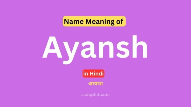 Ayansh Name Meaning in Hindi