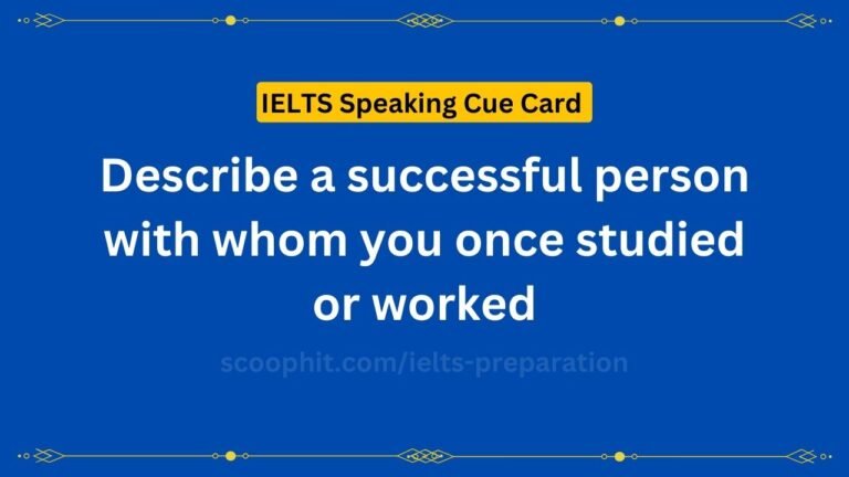 Describe a successful person with whom you once studied or worked